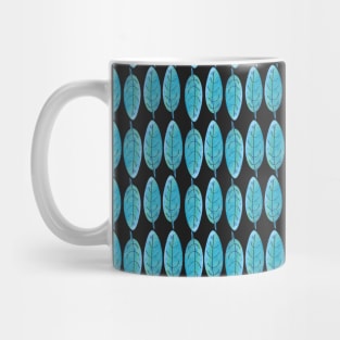 Blue Watercolor Leaf Mug